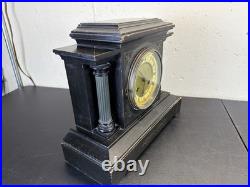 Antique German Junghans Wooden Mantle Clock 12Tx15Lx6W