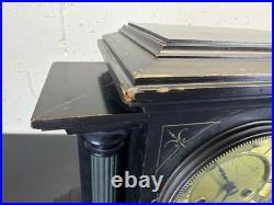 Antique German Junghans Wooden Mantle Clock 12Tx15Lx6W