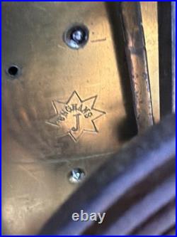 Antique German Junghans Wooden Mantle Clock 12Tx15Lx6W