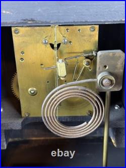 Antique German Junghans Wooden Mantle Clock 12Tx15Lx6W