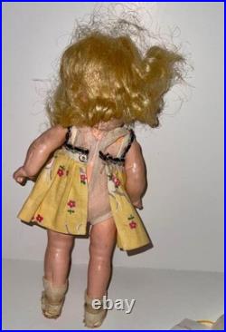 Antique German Just Me strung doll painted lash doll in dress 17 mark prize win Antique German Just Me strung doll painted lash doll in dress 17 mark prize win