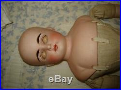 Antique German KLING Closed Mouth Turned Shoulder Head Doll