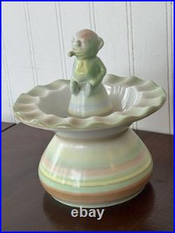 Antique German Kaestner Saxonia Porcelain Figural Ashtray 1930s Bavaria Style