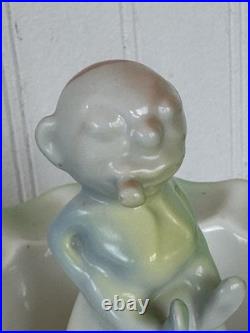 Antique German Kaestner Saxonia Porcelain Figural Ashtray 1930s Bavaria Style