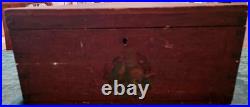 Antique German Keepsake Box 1850's Handmade with logo or flowers Old Dirty