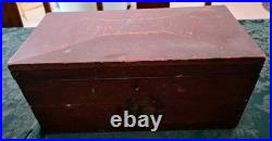 Antique German Keepsake Box 1850's Handmade with logo or flowers Old Dirty