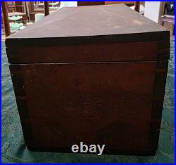 Antique German Keepsake Box 1850's Handmade with logo or flowers Old Dirty