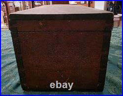 Antique German Keepsake Box 1850's Handmade with logo or flowers Old Dirty