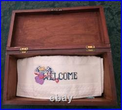 Antique German Keepsake Box 1850's Handmade with logo or flowers Old Dirty