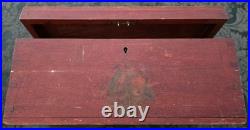 Antique German Keepsake Box 1850's Handmade with logo or flowers Old Dirty