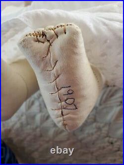 Antique German Kestner 154 Dep 10 Shoulder Plate Doll Leather Marked Body 24