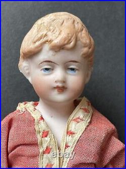 Antique German Kestner  6 Miniature All Bisque Jointed Mignonette Boy Doll
