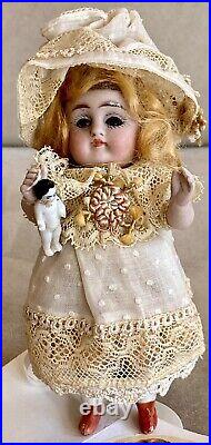 Antique German Kestner Miniature Mold #160 Bisque Mignonette Dollhouse Doll RARE