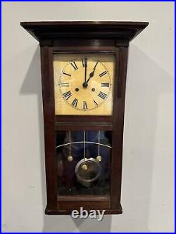 Antique German Kienzle Westminster Chime Wall Clock With Key Works