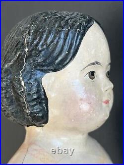 Antique German Large 21 Milliners Model Covered Wagon Papier Mache Doll