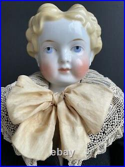 Antique German Large 27.5 Exposed Ears China Shoulder Head Gentleman Doll