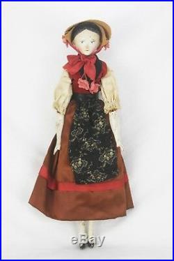 Antique German Large Grodnertal Wood Doll