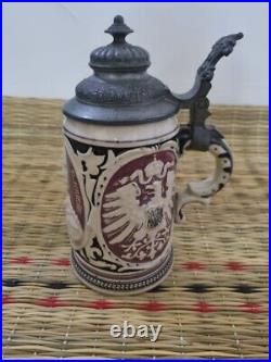 Antique German Lidded Beer Steins Vintage