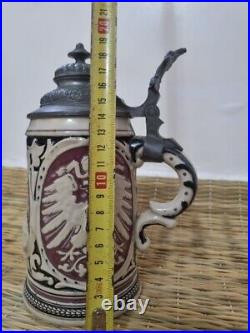 Antique German Lidded Beer Steins Vintage