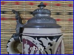 Antique German Lidded Beer Steins Vintage Antique German Lidded Beer Steins Vintage
