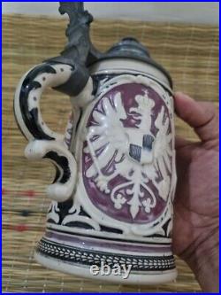 Antique German Lidded Beer Steins Vintage