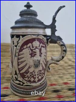 Antique German Lidded Beer Steins Vintage