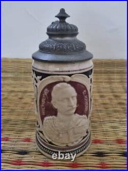 Antique German Lidded Beer Steins Vintage Antique German Lidded Beer Steins Vintage
