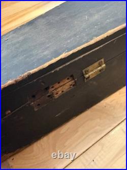 Antique German Lion Head Violin Carved Fleur-de-lis Back Coffin Case