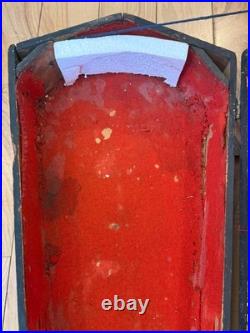 Antique German Lion Head Violin Carved Fleur-de-lis Back Coffin Case
