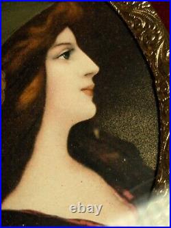 Antique German Litho Miniature Portrait in ormolu frame DAMAGED Antique German Litho Miniature Portrait in ormolu frame DAMAGED