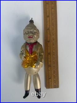 Antique German Long Foxy Grandpa Glass Christmas Ornament