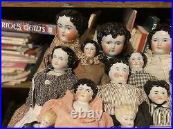 Antique German Lot Of 24 Early China Head Dolls From 7 To 20 From 1860-1890