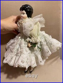 Antique German Low Brow China Head 13.5'' Tall Doll Porcelain Legs Arms L@@K