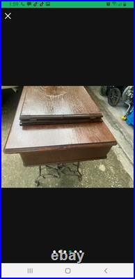 Antique German Made Sewing Machine And Cabinet