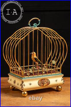 Antique German Mechanical Caged Songbird Antique German Mechanical Caged Songbird