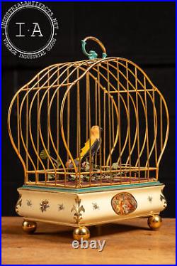 Antique German Mechanical Caged Songbird Antique German Mechanical Caged Songbird