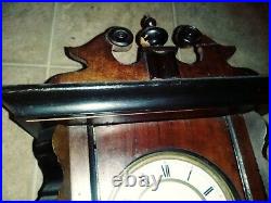 Antique German Mechanical PENDULUM winding Wall clock RA wood quartz RARE WOODEN