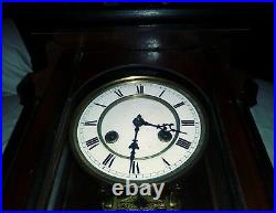 Antique German Mechanical PENDULUM winding Wall clock RA wood quartz RARE WOODEN