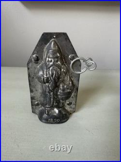 Antique German Metal Choclate Mold St Nicholas Christmas 1850