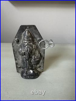 Antique German Metal Choclate Mold St Nicholas Christmas 1850