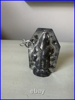 Antique German Metal Choclate Mold St Nicholas Christmas 1850