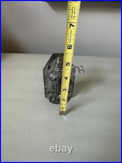 Antique German Metal Choclate Mold St Nicholas Christmas 1850