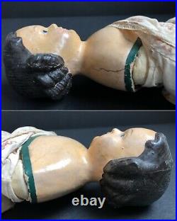 Antique German Milliner's Model Papier Mache/Wood/Leather Doll