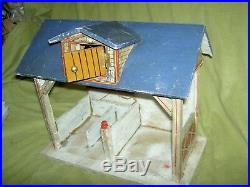 Antique German Moritz Gottschalk Blue Roof dollhouse farm, stable & loft, c1890