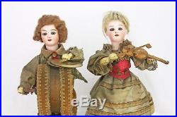 Antique German Musical Mechanical Moving Bisque Dolls ca1910