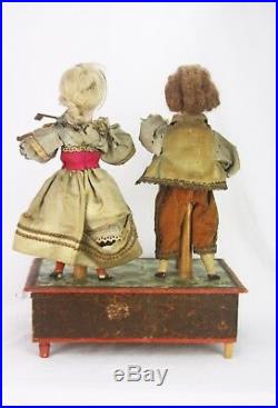 Antique German Musical Mechanical Moving Bisque Dolls ca1910