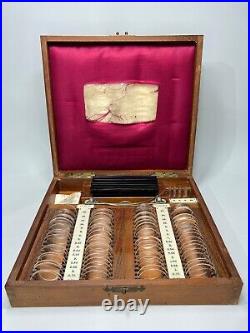 Antique German Optometrist Optical Ophthalmic Trial Lens Frames Set Wooden Box