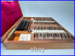 Antique German Optometrist Optical Ophthalmic Trial Lens Frames Set Wooden Box