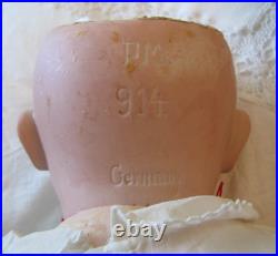 Antique German PM 914 Porzellan Fabrik Mengersgerguth Bisque Head Baby Doll 20