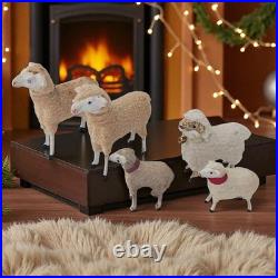 Antique German PUTZ Sheep Christmas Nativity Village Lot Wooly Match Stick Legs Antique German PUTZ Sheep Christmas Nativity Village Lot Wooly Match Stick Legs